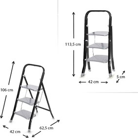 Σκαλοσκαμπό Class Perilla μεταλλικό 3 σκαλιών 69εκ.