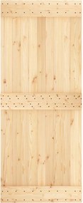 vidaXL Συρόμενη Πόρτα Φυσικό και Μαύρο 85 x 210 cm