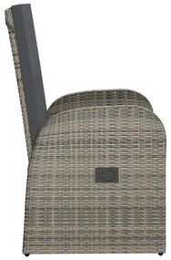 vidaXL Καρέκλες Κήπου Ανακλινόμενες 2 τεμ Συνθετικό Ρατάν με Μαξιλάρια