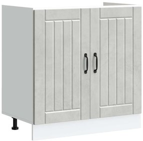 vidaXL Βάση νιπτήρα Lucca 2 pcs Σκυρόδεμα Γκρι Επεξεργασμένο ξύλο