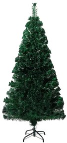 vidaXL Χριστουγεννιάτικο Δέντρο Τεχν &amp; Βάση Πράσινο Οπτικές Ίνες 120εκ