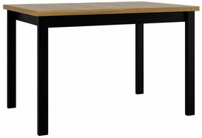 Τραπέζι Victorville 125, Grandson δρυς, Μαύρο, 76x80x120cm, 30 kg, Επιμήκυνση, Πλαστικοποιημένη μοριοσανίδα, Ξύλο, Μερικώς συναρμολογημένο