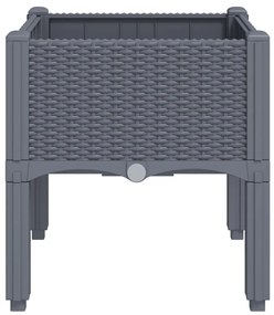 Ζαρντινιέρα Κήπου με Πόδια Μπλε Γκρι 40x40x42 εκ. από Πολυπροπυλένιο 367886