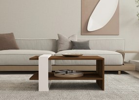 Τραπεζάκι Σαλονιού Καρυδί / Λευκό DRUCREN 80x50x35
