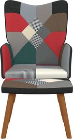vidaXL Πολυθρόνα Relax Σχέδιο Patchwork Υφασμάτινη με Σκαμπό