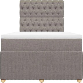 vidaXL Κρεβάτι Boxspring με Στρώμα Taupe 120x190 εκ. Υφασμάτινο