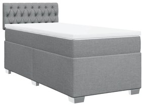 ΚΡΕΒΑΤΙ BOXSPRING ΜΕ ΣΤΡΩΜΑ ΑΝΟΙΧΤΟ ΓΚΡΙ 90X190 ΕΚ. ΥΦΑΣΜΑΤΙΝΟ 3285750