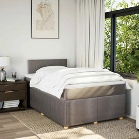 vidaXL Κρεβάτι Boxspring με Στρώμα Taupe 120x200 εκ. Υφασμάτινο