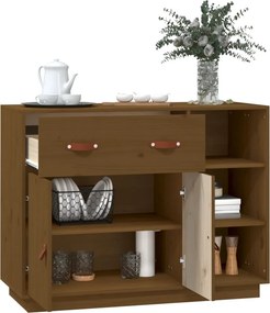 vidaXL Ντουλάπι Καφέ Μελί 98,5x40x75 εκ. από Μασίφ Ξύλο Πεύκου