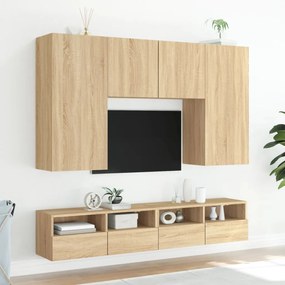 vidaXL Έπιπλα Τηλεόρασης Τοίχου 5 τεμ. Sonoma Δρυς από Επεξ. Ξύλο