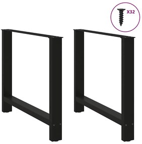 vidaXL Πόδια Τραπεζαρίας 2 τεμ. Μαύρα 100x(72-73) εκ. Ατσάλι