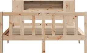 vidaXL Κρεβάτι Βιβλιοθήκη Χωρίς Στρώμα 120x200 εκ Μασίφ Ξύλο Πεύκο