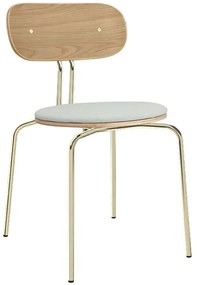 Καρέκλα Τραπεζαρίας Curious Brass 5916-1C719-03 44,5x48x77,5cm Oak-Light Grey Umage Steel,Polywood