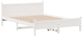 vidaXL Σκελετός Κρεβ. Χωρίς Στρώμα Λευκό 150x200 εκ Μασίφ Πεύκο
