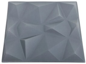 vidaXL Πάνελ Τοίχου 3D 24 τεμ. Γκρι Διαμαντιού 50 x 50 εκ. 6 μ²