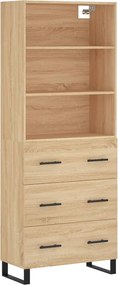 vidaXL Ντουλάπι Sonoma δρυς 69,5 x 34 x 180 εκ. από Επεξεργασμένο Ξύλο
