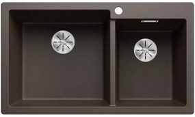 Blanco Pleon 9 Α Coffee SILGRANIT™ PuraDur™ Γρανιτένιος Νεροχύτης Ένθετος με 2 Γούρνες 86x50cm