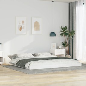 vidaXL Σκελετός Κρεβατιού Λευκό 200 x 200 cm Μασίφ ξύλο πεύκου