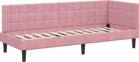 vidaXL Κρεβάτι Γωνίας Ροζ 80 x 200 cm Βελούδο