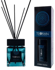 Αρωματικό Χώρου Με Sticks Amber Touch Τετράγωνο 150ml Teoran