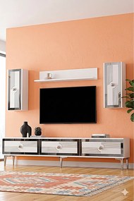 Stewehome Σετ μοντέρνας σύνθεσης τηλεόρασης με ράφι 180x30x41 cm