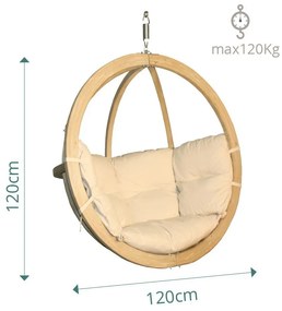 Ξύλινη Κρεμαστή πολυθρόνα Ήρα 120kg Μ120xΠ120xΥ195cm Δεν περιλαμβάνεται ο κρίκος στερέωσης