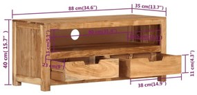 ΈΠΙΠΛΟ ΤΗΛΕΟΡΑΣΗΣ 88 X 35 X 40 ΕΚ. ΑΠΟ ΜΑΣΙΦ ΞΥΛΟ ΑΚΑΚΙΑΣ 338433