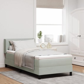 vidaXL Κρεβάτι με Στρώμα Light Grey 90x200 εκ. Βελούδο