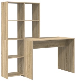vidaXL Γραφείο Sonoma Δρυς 138.5 x 55 x 143 εκ Επεξεργασμένο ξύλο