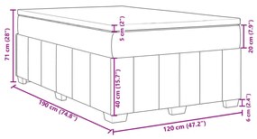 ΚΡΕΒΑΤΙ BOXSPRING ΜΕ ΣΤΡΩΜΑ ΣΚΟΥΡΟ ΚΑΦΕ 120X190 ΕΚ ΥΦΑΣΜΑΤΙΝΟ 3285459