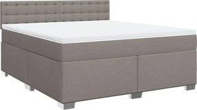 vidaXL Κρεβάτι Boxspring με Στρώμα Taupe 180x200 εκ. Υφασμάτινο