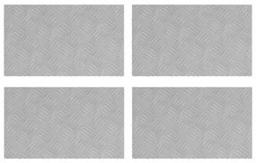 vidaXL Επιφάνειες Καρό 4 pcs Ασημί 50 x 30 cm Αλουμίνιο