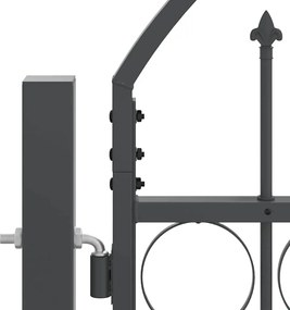 vidaXL Πύλη Κήπου με Καμπύλη Κορυφή Assen Γκρι 400 x 125 cm Ατσάλι