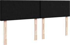 vidaXL Κρεβάτι Boxspring με Στρώμα Μαύρο 200x200 εκ. Υφασμάτινο