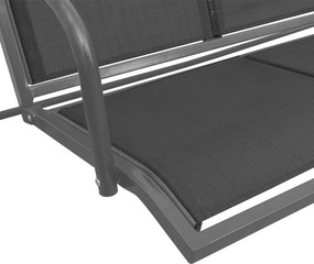 vidaXL Κούνια Παγκάκι Κήπου με Τέντα Μαύρη