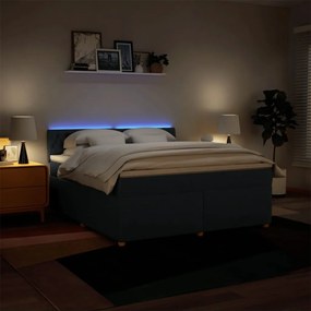 vidaXL Κρεβάτι Boxspring με Στρώμα Μπλε 180x200 εκ. Υφασμάτινο