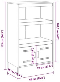 Ντουλάπι Ανθρακί 68x39x113 εκ. από Ατσάλι - Ανθρακί