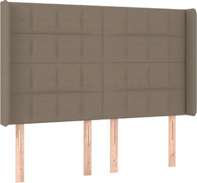 vidaXL Κρεβάτι Boxspring με Στρώμα &amp; LED Taupe 140x190 εκ. Υφασμάτινο