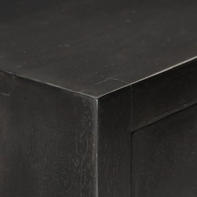 Συρταριέρα Μαύρο / Χρυσό 45x30x105 εκ. από Μασίφ Ξύλο Μάνγκο - Μαύρο