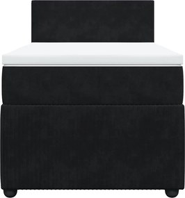 vidaXL Κρεβάτι Boxspring με Στρώμα Μαύρο 100x200 εκ. Βελούδινο