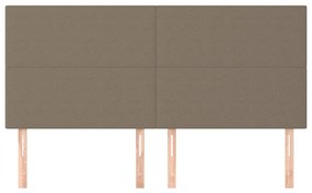 vidaXL Κεφαλάρια Κρεβατιού 4 τεμ. Taupe 80 x 5 x 78/88 εκ. Υφασμάτινο