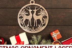 Σετ των 3 Intra απο ξύλο plywood 3mm-4mm πάχος Χριστουγεννιάτικο κοπής με λέιζερ. Χριστούγεννα Δίασταση 5x5 cm INTRAFABR-37764728