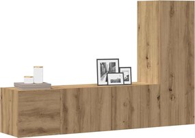 vidaXL 3 τεμαχίων σετ επίτοιχου ντουλαπιού τηλεόρασης