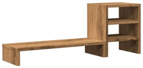 vidaXL Βάση Οθόνης με Organiser Γραφείου Καφέ Δρυς από Επεξ. Ξύλο