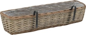 vidaXL Ζαρντινιέρες Μπαλκονιού 2 τεμ. 80 εκ. Wicker Επένδυση PE