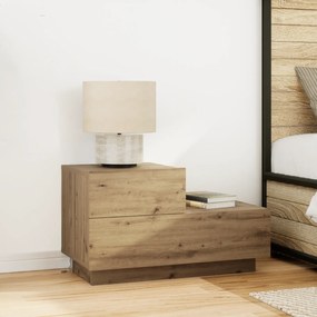 vidaXL Κομοδίνο με φώτα LED σε Artisan Oak 100x36x49 εκ