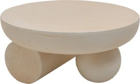 Τραπέζι σαλονιού Mikawa pakoworld MGO κρέμ Φ70x34εκ