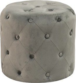 Σκαμπό-πουφ Seval pakoworld βελούδο ανθρακί Φ49x47εκ