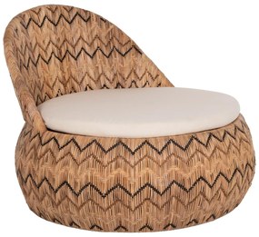 Καρέκλα - Πολυθρόνα LADLON C5992 Rattan Φυσικό με Εκρού Μαξιλάρι 97x97x76Υεκ. 97x97x76 εκ.