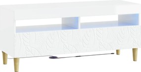 vidaXL 3 Τεμάχια LED Τηλεοπτική Ντουλάπα DELFT Γυαλιστερό Λευκό